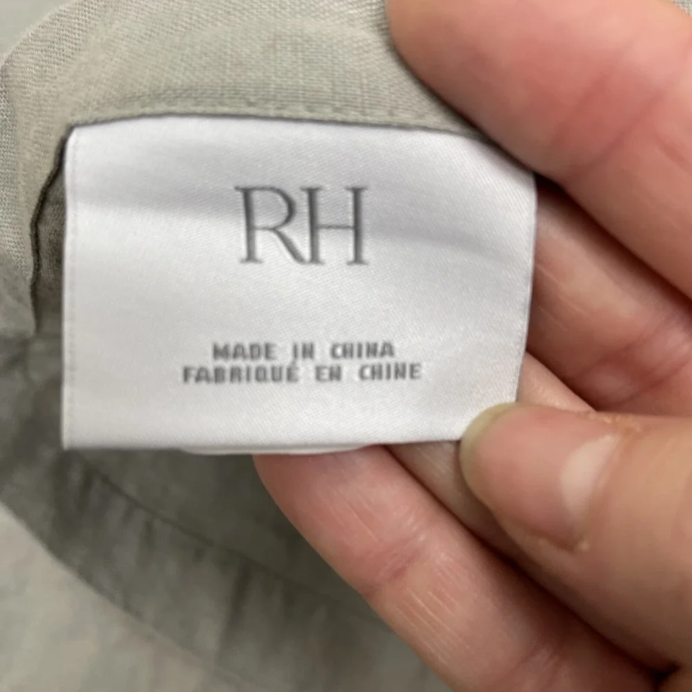 Restoration‎ Hardware Euro Sham One Stonewashed Gray Linen Cotton Blend